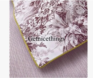 Funda nórdica Yves Delorme King 111x92 Tropical Toile reverso rayas rojo blanco nueva con etiquetas - Imagen 1 de 20