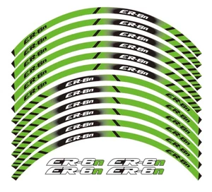 Kawasaki ER6N ER-6N Felgenaufkleber Aufkleber Set vorne & hinten 17" grün & schwarz - Bild 1 von 1