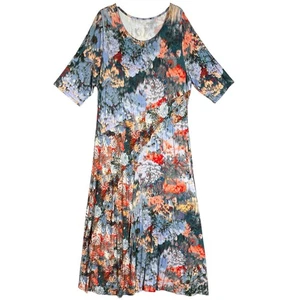 Soft Surroundings 1X Floral Colorful Nanette Sweeping Panel Maxi Dress Stretch - Bild 1 von 11