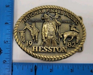 DE COLECCIÓN 1982 FINAL NACIONAL RODEO HEBILLA CINTURÓN - HESSTON PRO RODEO - Imagen 1 de 2