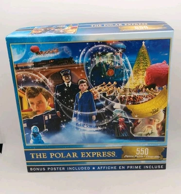 Rompecabezas The Polar Express 550 piezas 24" x 18" nuevo sellado póster extra incluido Foto 1 de 4