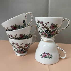 5 x Vintage Herzogin Bone China Indischer Baum Blumenmuster 3" Teetassen - Bild 1 von 12