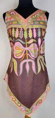 CAMISA TOP DE ALGODÓN VINTAGE DE EMILIO PUCCI ITALIA SAKS 5ª Avenida años 60 ¡excelente! Foto 1 de 4