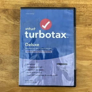 Turbo Tax Deluxe Tax Year 2020 Intuit Federal Returns Windows Mac NEW (No State) - Picture 1 of 3