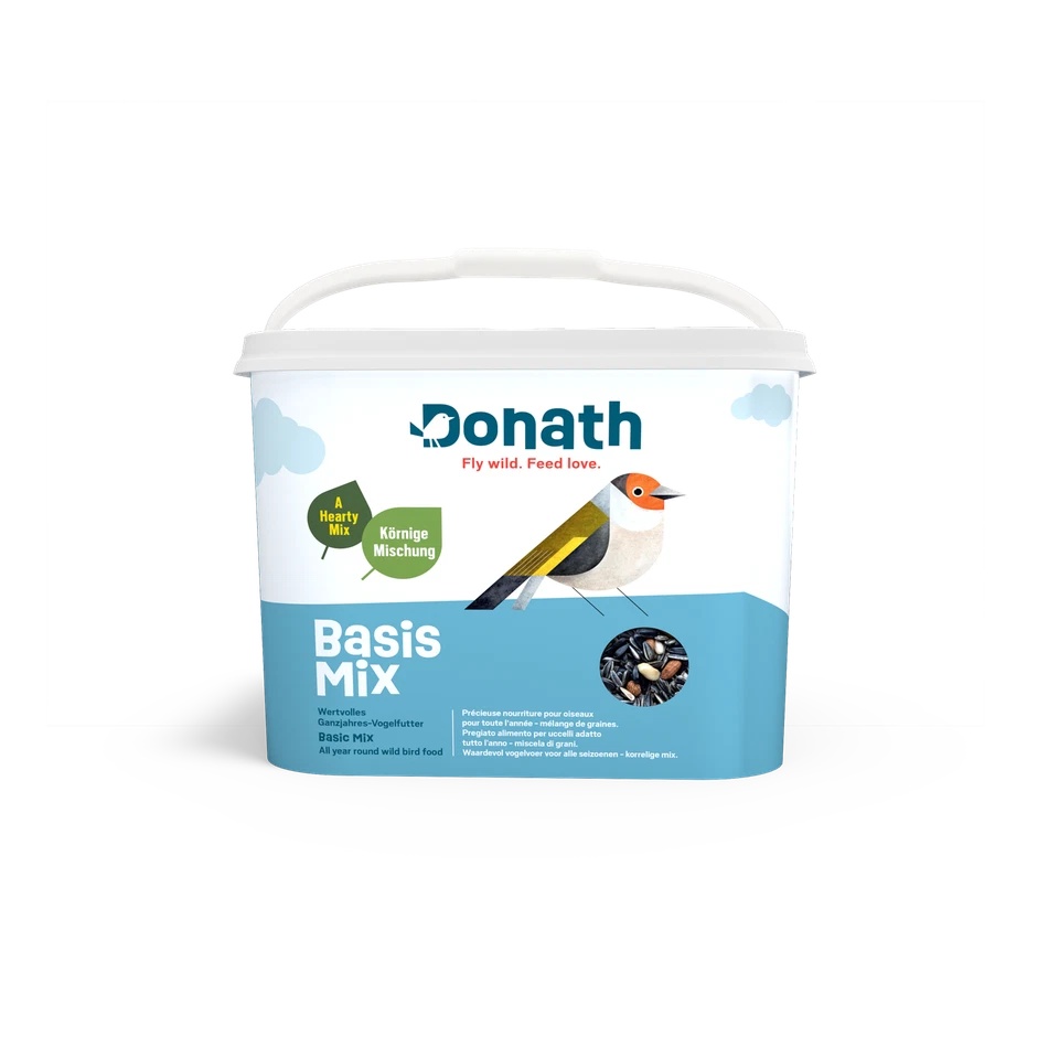 Donath Ganzjahres-Vogelfutter Basis Mix im Eimer 5kg