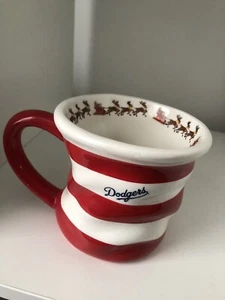 Los Angeles Dodgers Christmas Coffee Mug  White & Red; Santa & Reindeer - Picture 1 of 4