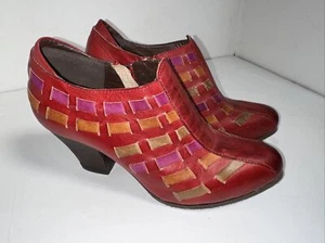 Women’s Spring Step L’Artiste Brilliance Red Leather Ankle Boots Shoes sz36 - Picture 1 of 4