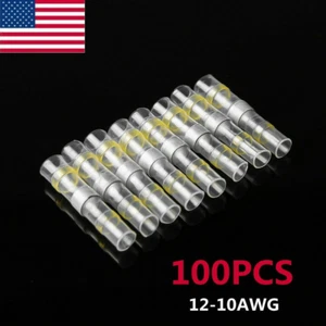 100X Waterproof Solder Seal Sleeve Heat Shrink Butt Wire Connector Terminals Kit - Picture 1 of 12