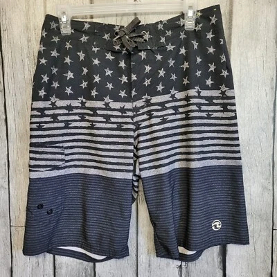 Bañador Ocean Current Hombre 30 Estrellas Negras Rayas Bandera Bañador Foto 1 de 4