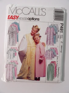 McCalls P491 Girls Robe, Nightgown, Top & Pull-On Pants Size 7-12 Uncut Pattern - Picture 1 of 3