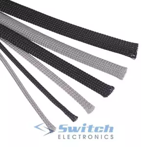 Black Grey Expandable Braided Cable Sleeving 3mm to 50mm Wire Harness Sheathing - Picture 1 of 1