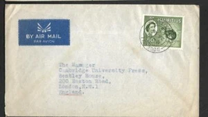 Mauritius, 1958 cubierta QE11 al Reino Unido, tasa 60c usada - Imagen 1 de 1