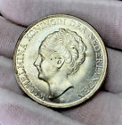 1944 Curaçao 2 1/2 Gulden Wilhelmina Koningin Der Nederlanden Silver BUNC