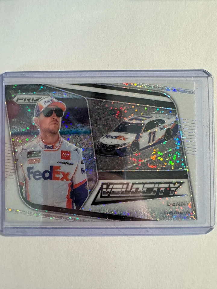 K216,844 - 2019 Panini Prizm Prizms White Sparkle #72 Denny Hamlin VEL - Image 1 of 1