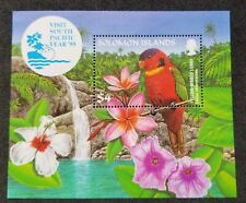 Solomon Islands Bird 1995 Parrot Flower Waterfall (ms) MNH *south Pacific '95