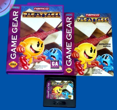 TESTED Sega Game Gear PAC MAN ATTACK Puzzle with Manual in NEW Hangtab Box CIB - Image 1 of 4