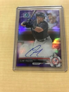 2017 Bowman Chrome CLINT FRAZIER AUTOGRAPH/AUTO PURPLE REFRACTOR 182/250 ๐ฅ๐ฅ๐ฅ - Picture 1 of 2
