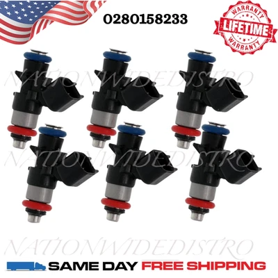 6x Inyectores de combustible Bosch OEM para Ram Promaster 3500 2014-2019 3,6 L V6 0280158233 Foto 1 de 4