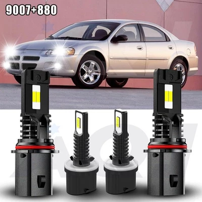 4X For Dodge Stratus 2001-2006 Combo LED Headlight Hi/Lo Beam + Fog Light Bulbs Foto 1 de 4
