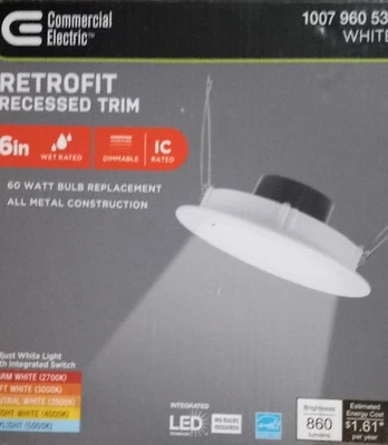 CE NUEVO 6" RETROFIT EMBOTRADO EMBELLECEDOR LED 1007 360 531 BLANCO Foto 1 de 3