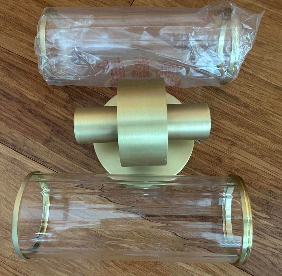 Two Light Wall Sconce from the Crosby Collection - Maxim Lighting - Satin Brass - Image 1 of 4