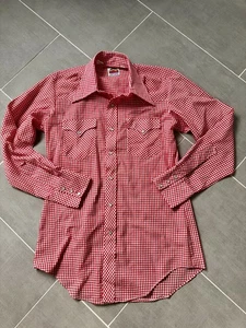 Miller Western Wear Red Gingham Pearl Snap Shirt Gr. 15,5 34 - Bild 1 von 7