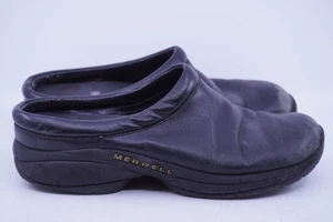 Merrell Encore Nova Shoes Womens Size 10 Black Leather Slip-On Mules Clogs - Picture 1 of 9