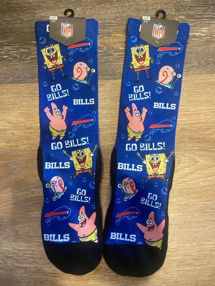 Calcetines Buffalo Bills Bob Esponja RockEm L/XL (9-13) Dos Pares Foto 1 de 1