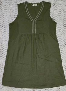Terzo Millennio Womens Linen Blend Dress Sz XL Green Beachy Lagenlook Italy - Picture 1 of 20