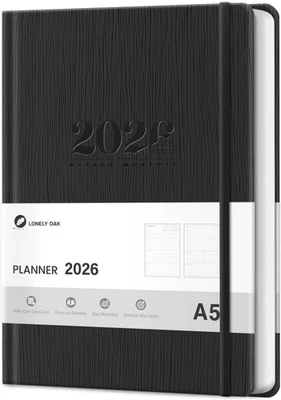 2026 Planner, Weekly and Monthly Planners, Faux Leather Daily Calendar 2026 Plan - Image 1 of 4