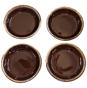 Set of 4 Vintage McCoy Brown Drip 6 ½” Dessert Bowls - Picture 1 of 6