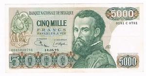 5000 Frank/Francs type Vesalius 16.05.1975 Morin 108C UNC - Foto 1 di 2