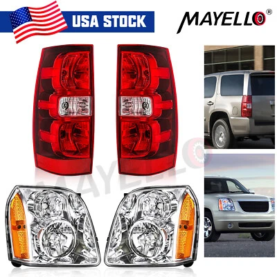 Juego de 4 faros y luces traseras para Yukon XL 2007-2011 y 2007-2014 GMC Yukon Foto 1 de 4