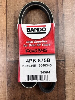 New Bando Belt 4PK875 Fits Chrysler; Lexus; Dodge; Toyota; Plymouth; Acura; Ford - Image 1 of 4