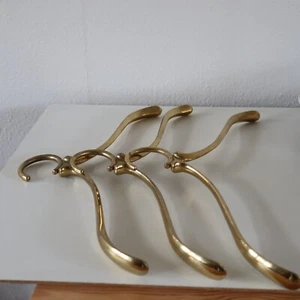 set of 3 brass coat hangers hooks Hollywood regency style 80's interior - Bild 1 von 7