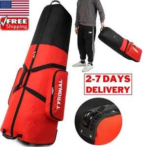 Golf Travel Bag Golf Club Travel Hard Rolling Padded Cover Wheels Carry Bag Case - Picture 1 of 15