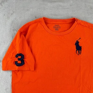Polo Ralph Lauren T Shirt Kids XL (18-20) Orange Crew Big Pony #3 Short Sleeve - Picture 1 of 12