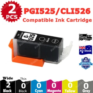 2x Compatible Ink PGI-525 Black For Canon PIXMA MG6150 MG6250 iP4850 iP4950 - Picture 1 of 2