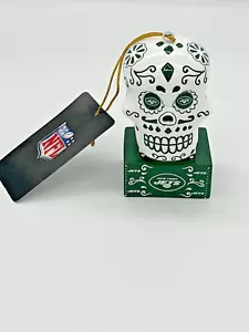 New York Jets Sugar Skull Day of the Dead Ornament NFL Team Sports America - Picture 1 of 4