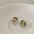 (NEW) Spherical Huggie Hoops Volume Ball One-touch Earrings, Gold