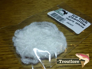 PEARLY WHITE ICE DUB CHENILLE HARELINE DUBBIN MYLAR NEW FLY TYING MATERIAL - Picture 1 of 5