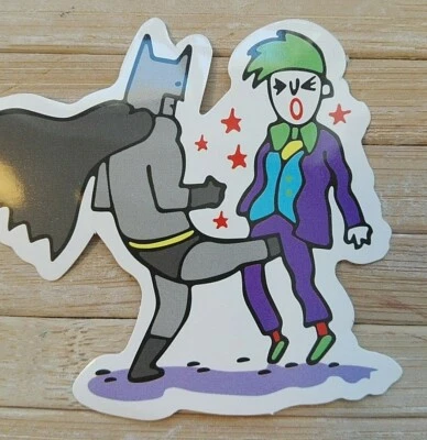x2 Funny Batman DC Vinyl PVC Sticker Laptop Skateboard Car Decal Phone Wall  - Image 1 of 2