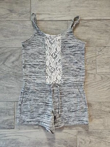 Girl's 90 Degree By Reflex Gray Romper Jumpsuit Shorts Size Medium 10 One Piece - Picture 1 of 10