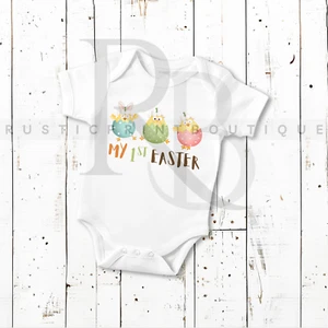 Infant Romper Baby Jumpsuit Baby One Piece Cute Easter My 1st Easter Baby Outfit - Picture 1 of 1