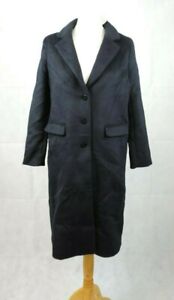 H&M Wool Blend Navy Coat Size 14 uk rrp £79.99 CR096 KK 04 