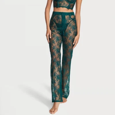 Nuevo con etiquetas Pantalones sin Mangas Victoria's Secret VS Archives Rosa Encaje Cintura Alta XS Verde Transparente Foto 1 de 4