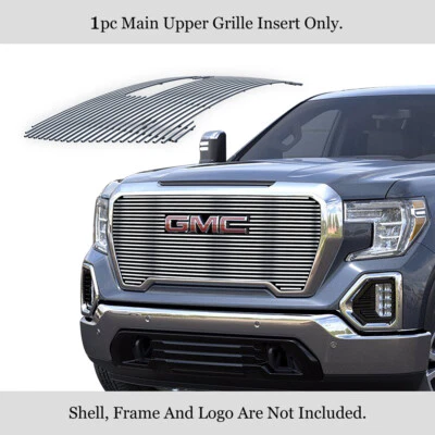For 2019-2021 GMC Sierra 1500 SLT/AT4 Upper Stainless Chrome Billet Grille - Image 1 of 4