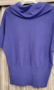 Jones New York Cashmere Women's Sweater 1X Light Purple Kimono Sleeve Cowl Neck - Picture 1 of 8
