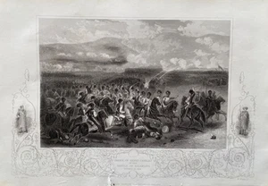 Impresión antigua de 1860; Crimea. Batalla de Balaclava. Carga de caballería después de Kearney - Imagen 1 de 2