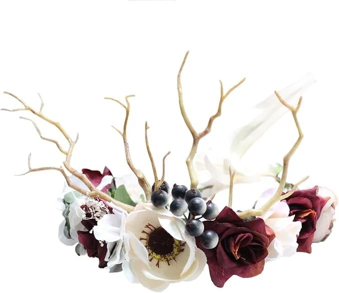 Vivivalue Women Floral Crown Rose Flower Headband Hair Wreath Floral Headpiece - Image 1 of 4